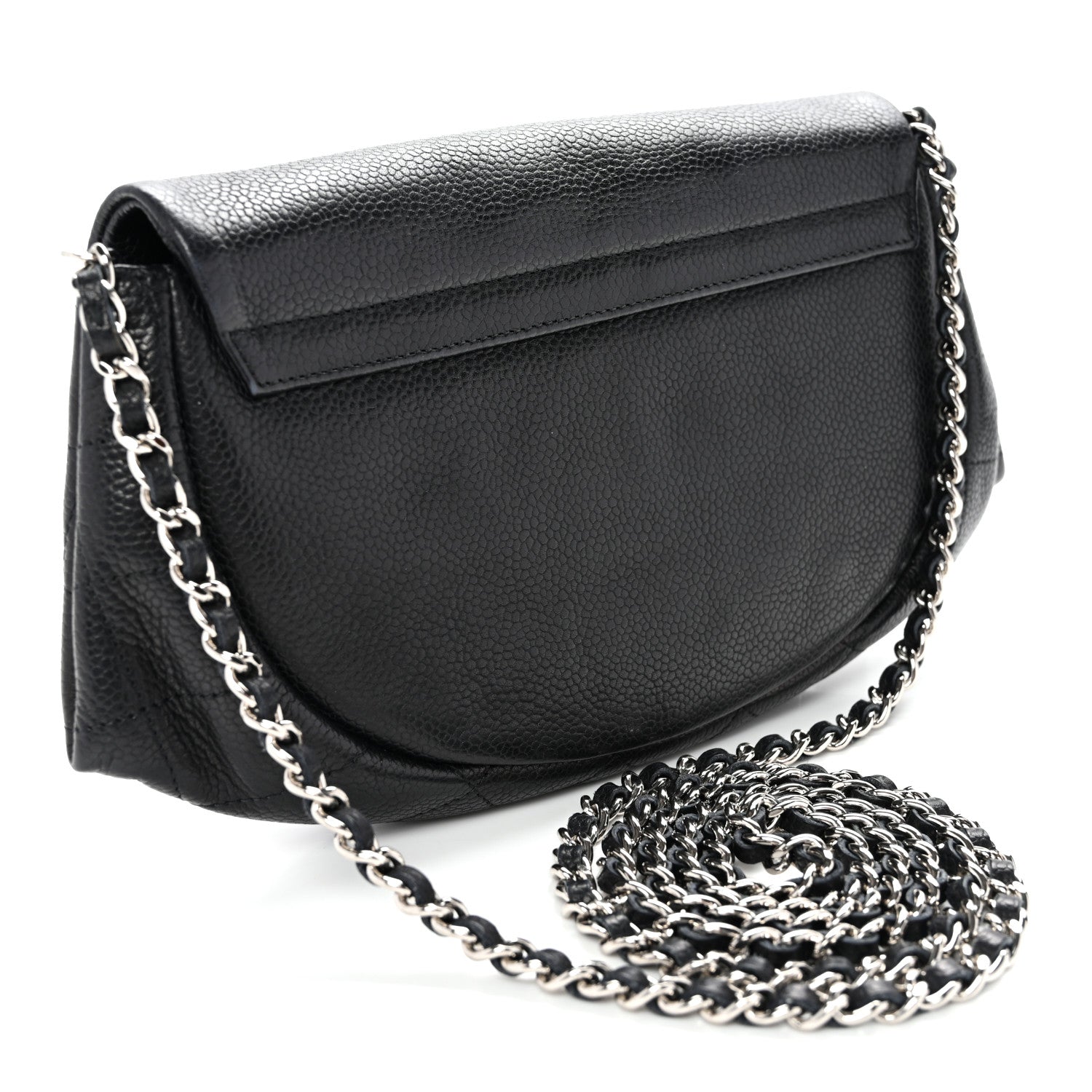 Chanel Caviar Half Moon Wallet On Chain WOC Black 3 of 11