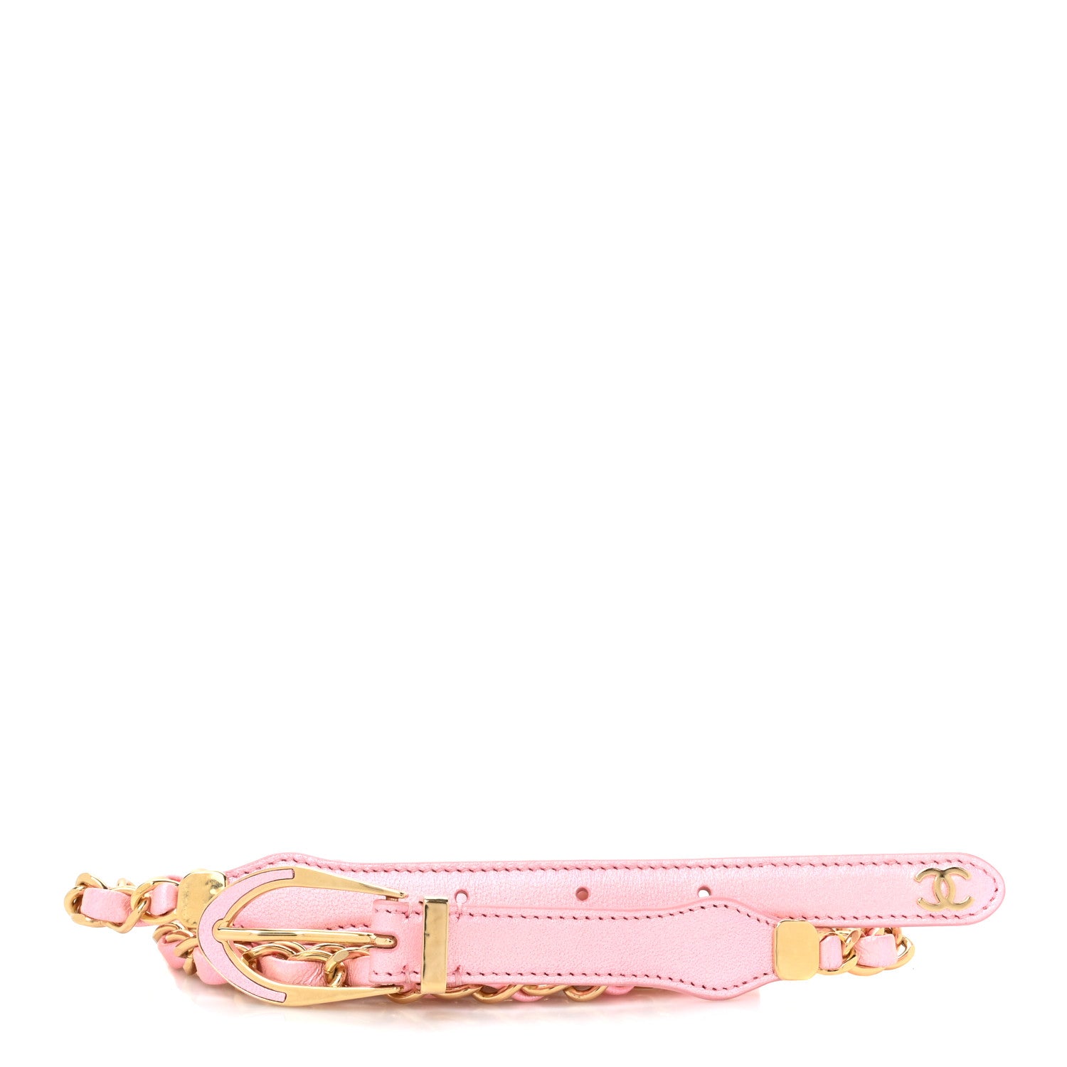 Chanel Iridescent Lambskin Metal Chain Belt XS Pink 1 of 6