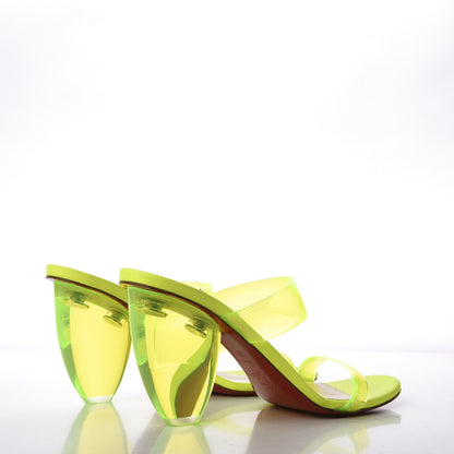 Christian Louboutin PVC Ovida 85 Slide Sandals 38.5 Yellow 4 of 9