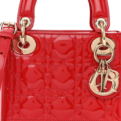 Christian Dior Patent Cannage Mini Lady Dior Red 7 of 10