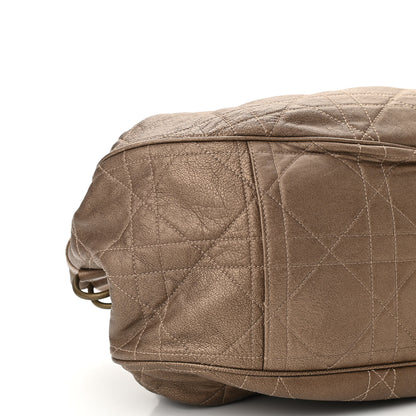 Christian Dior Metallic Lambskin Drawstring Cannage Flap Bag Bronze 9 of 10