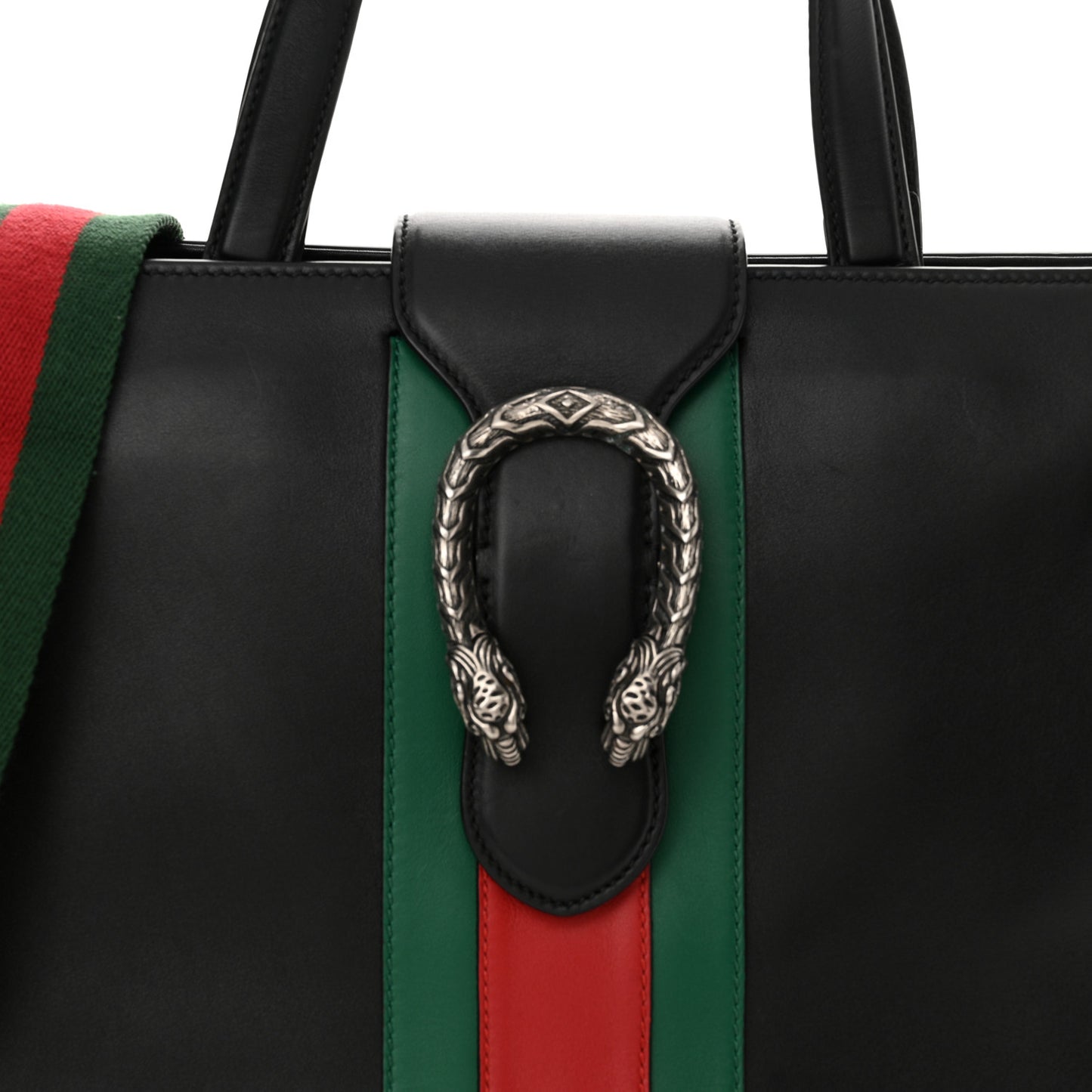 Calfskin Web Medium Dionysus Tote Bag Black