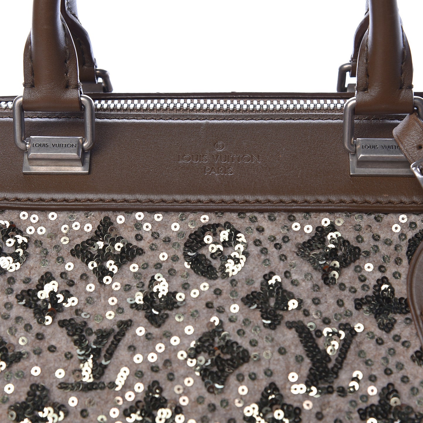 Sequin Monogram Sunshine Express Speedy Kaki
