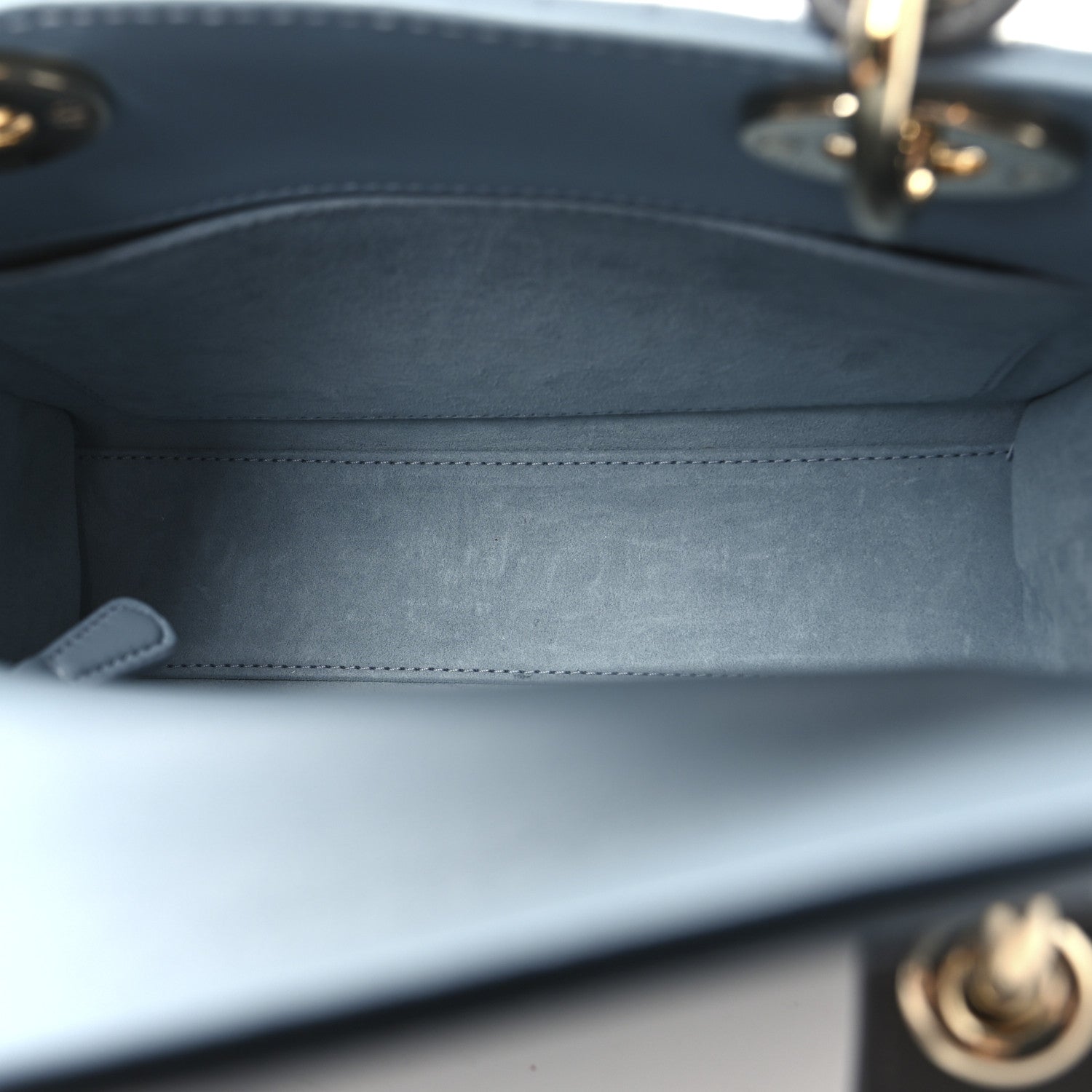 Christian Dior Lambskin Cannage Small Bi-Color Lady Dior  Blue Grey 5 of 10