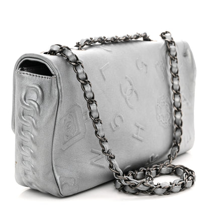 Chanel Metallic Lambskin Symbols Medium Single Flap Silver 3 of 11