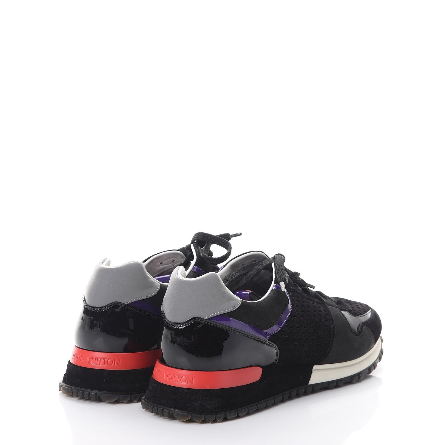 Louis Vuitton Nubuck Calfskin Perforated Run Away Sneakers 38.5 Black 4 of 10