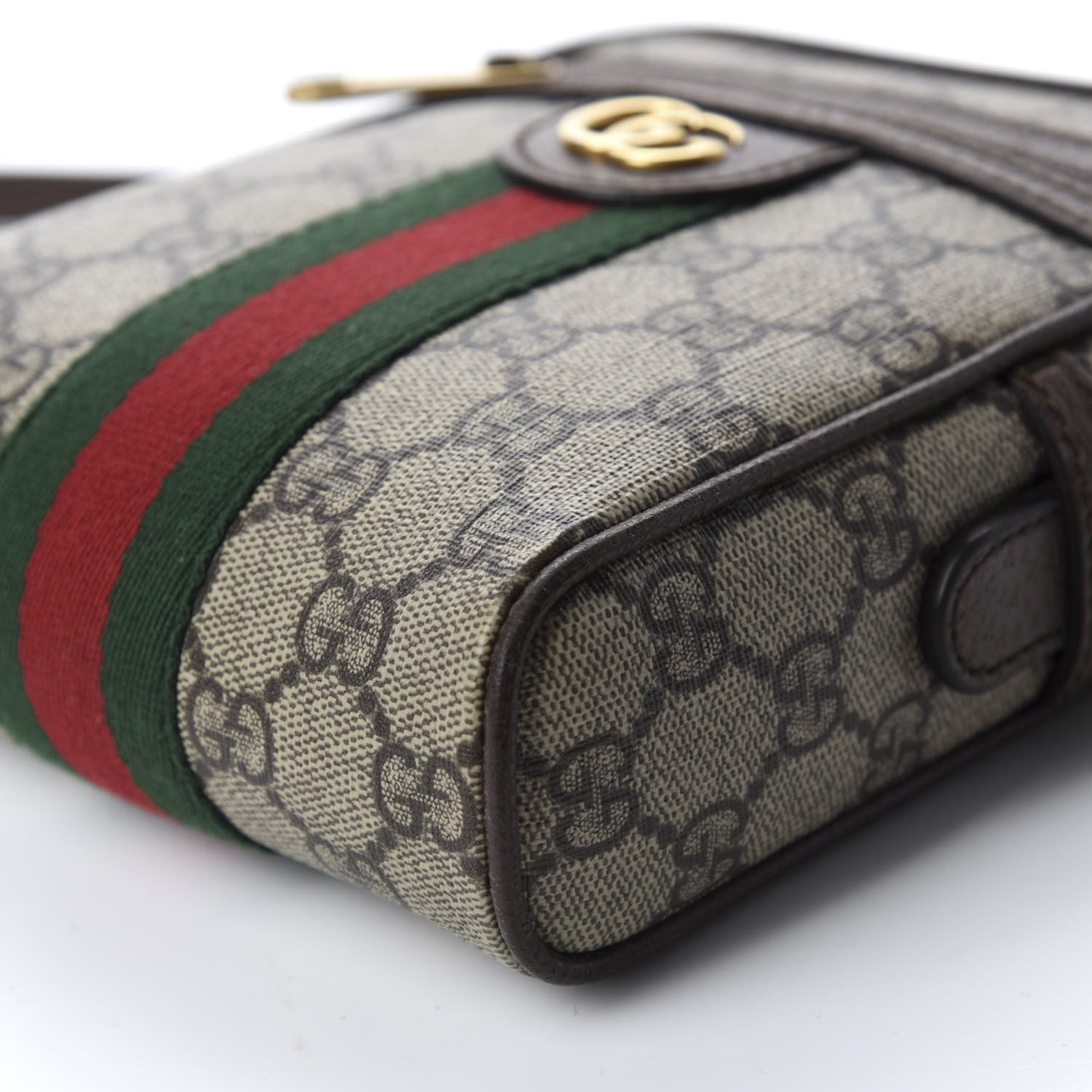 GG Supreme Monogram Web Mini Ophidia Messenger Brown