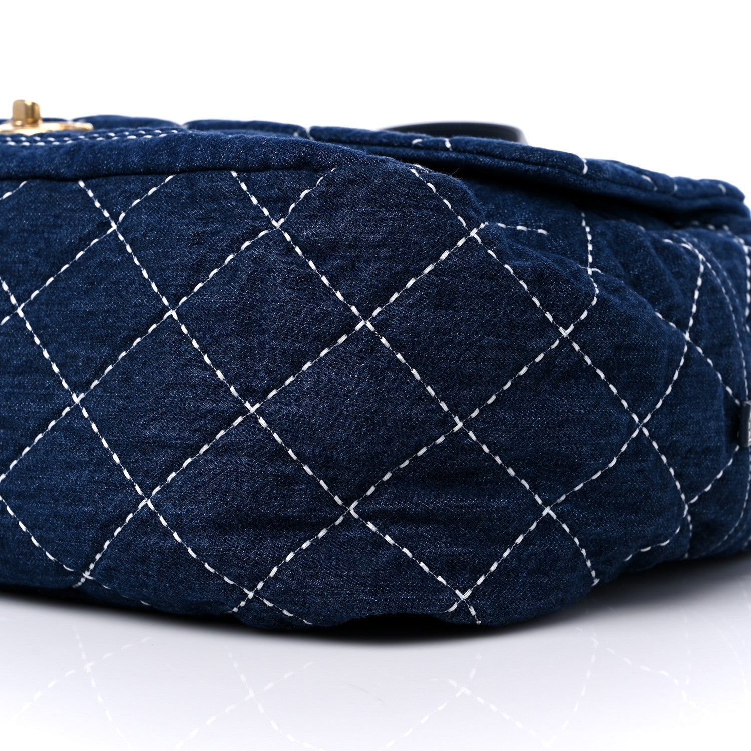 Chanel Denim Quilted Large Express Bowling Bag Blue 1227860