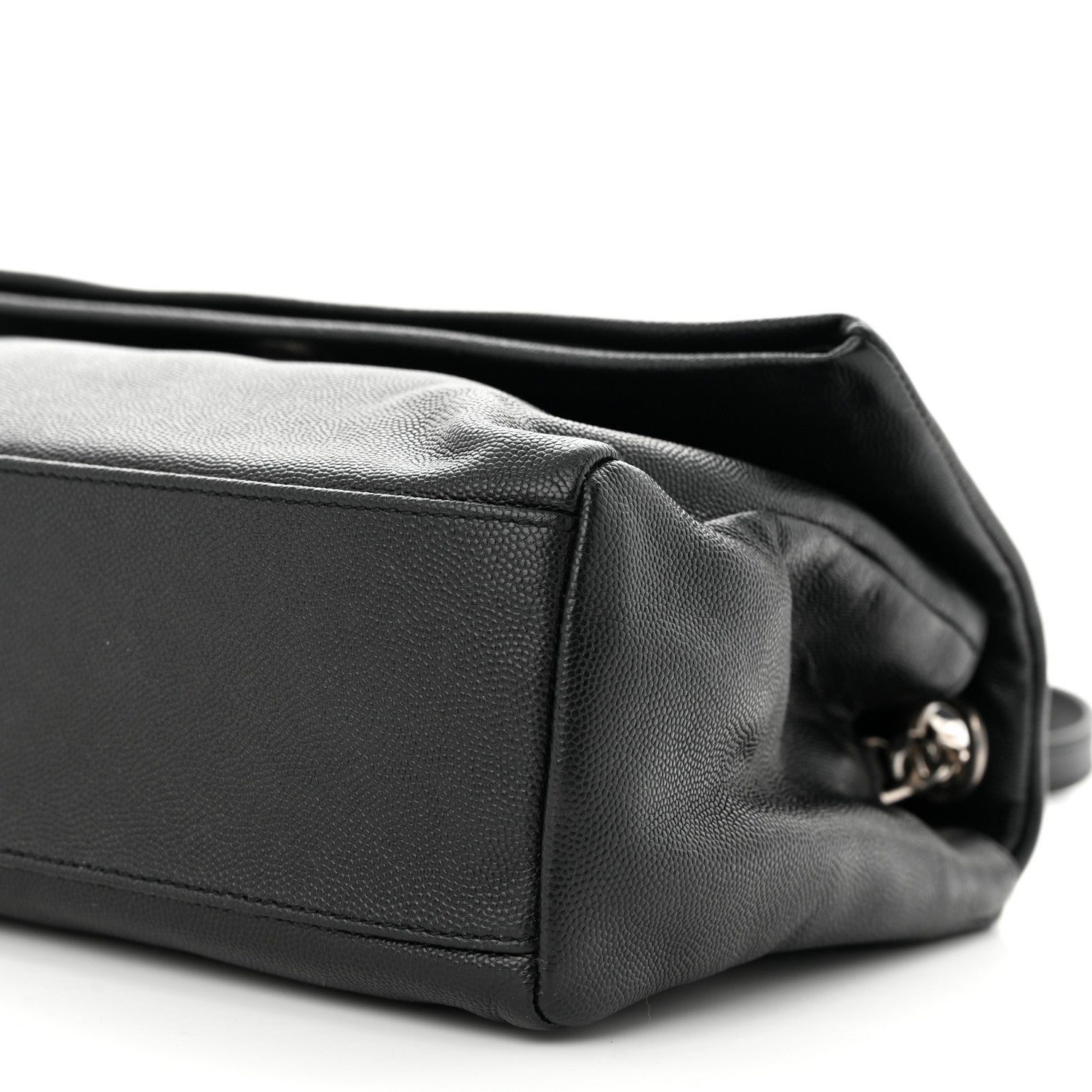 Saint Laurent Grain De Poudre Small West Hollywood Monogram Fold-Over Bag Black 10 of 12