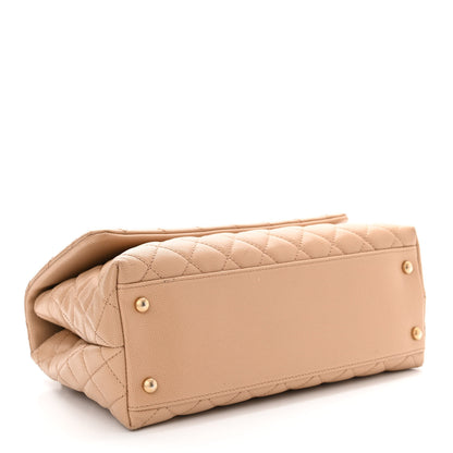 Chanel Caviar Lizard Embossed Quilted Small Coco Handle Flap Beige 4 of 11