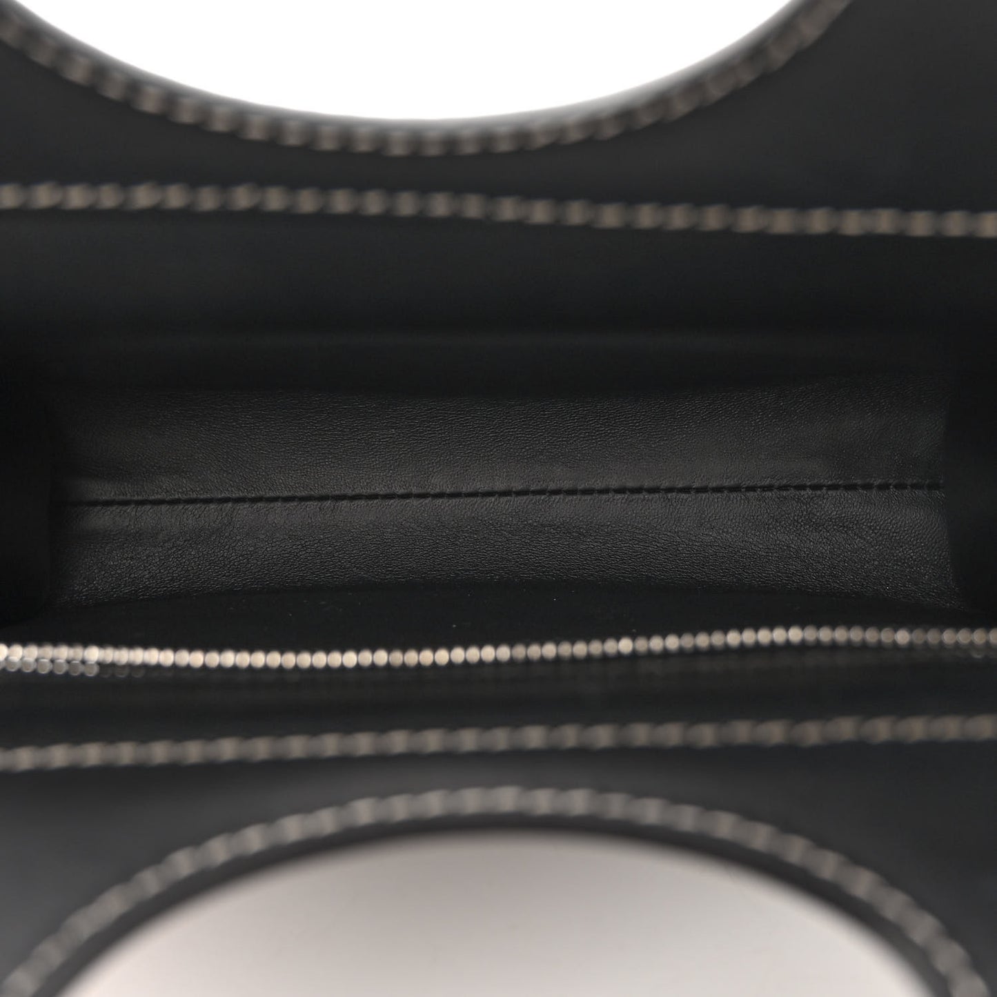 Smooth Calfskin Topstitched Mini Pocket Bag Black