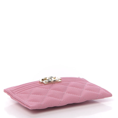 Chanel Caviar Quilted Boy Card Holder Pink 4 of 10