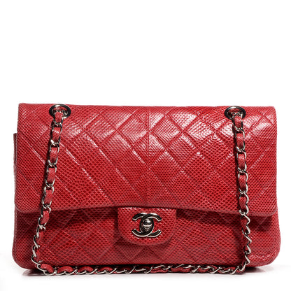 Chanel Lizard Quilted Medium Double Flap Red 1 of 9