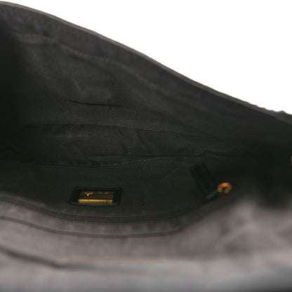 Fendi Vitello Naplak Medium Convertible Baguette Black 5 of 11