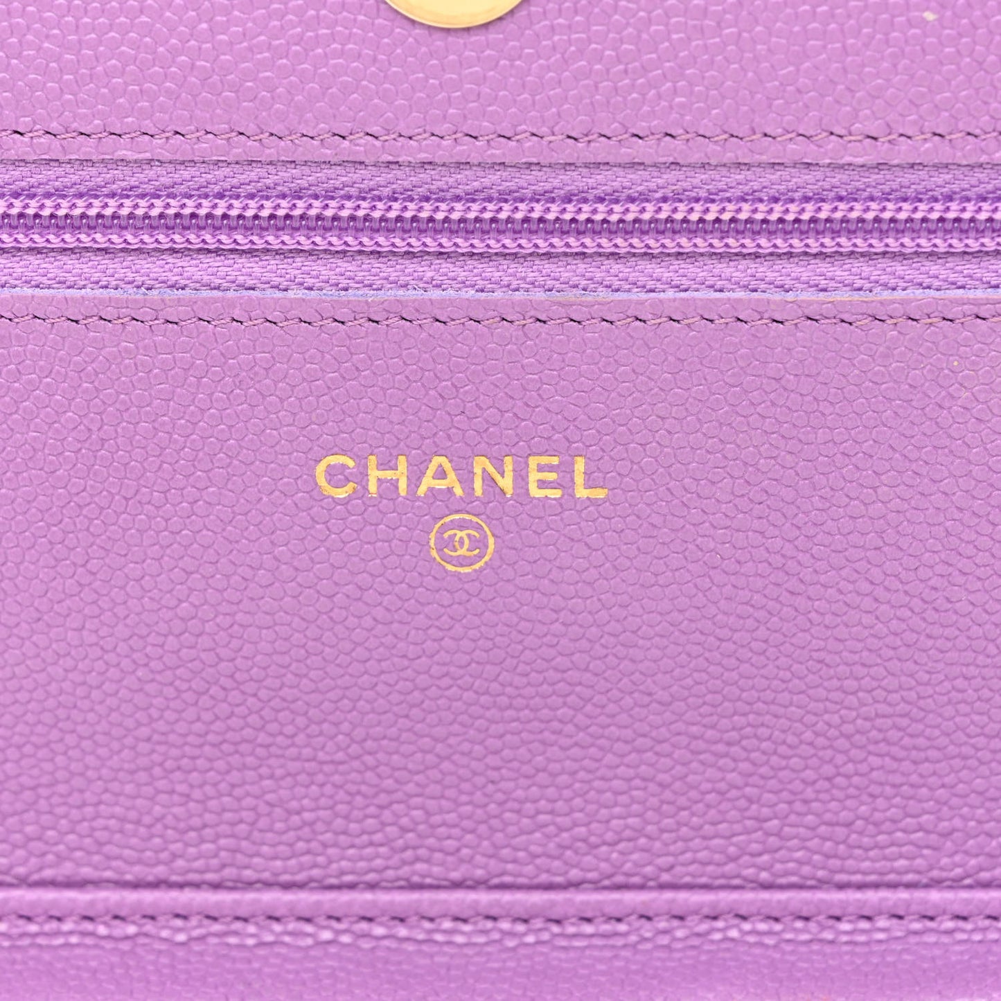 Caviar Quilted Wallet On Chain WOC Purple