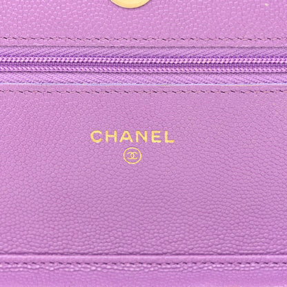 Chanel Caviar Quilted Wallet On Chain WOC Purple 5 of 11