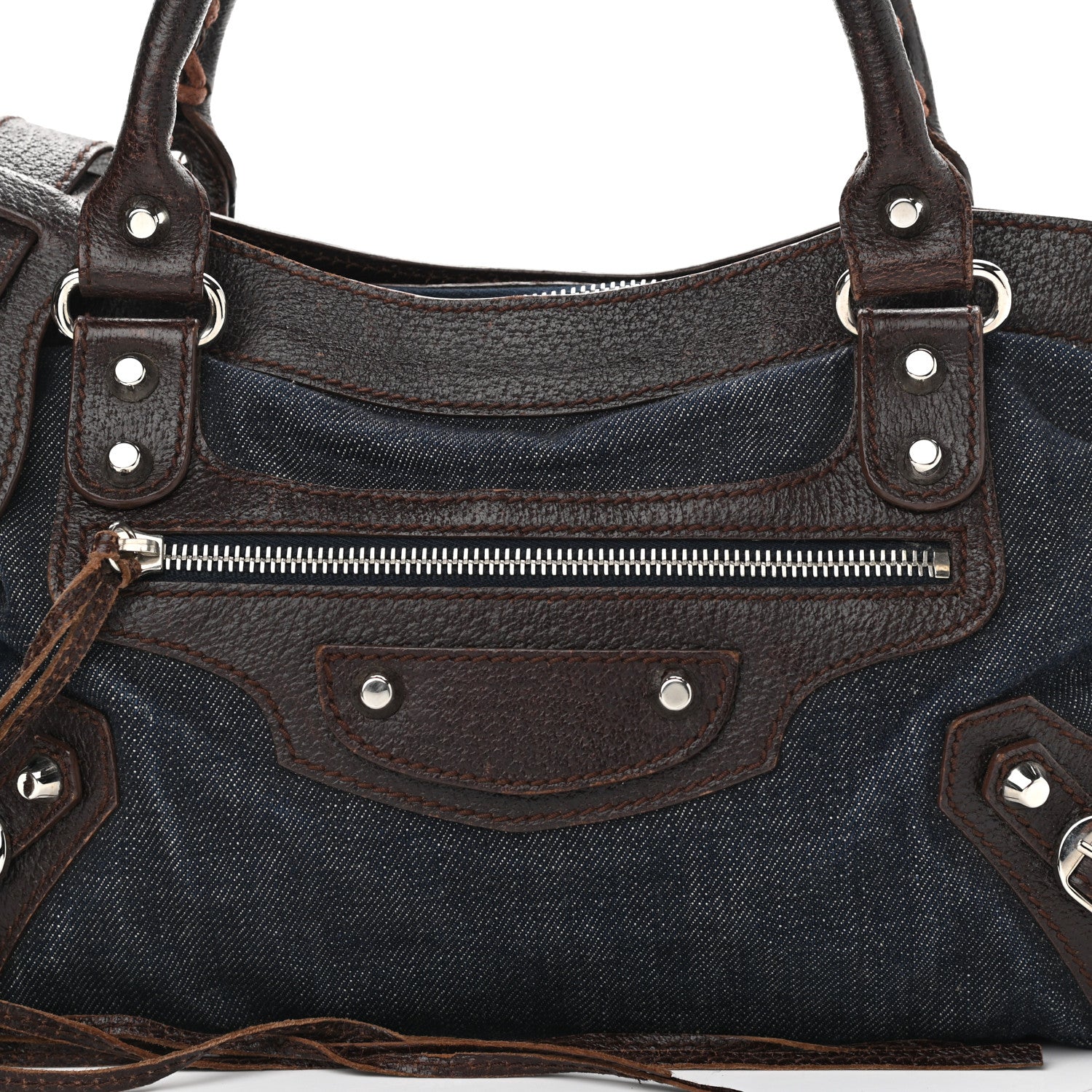Balenciaga Denim Pigskin Classic Silver Hardware First Chocolate 9 of 13