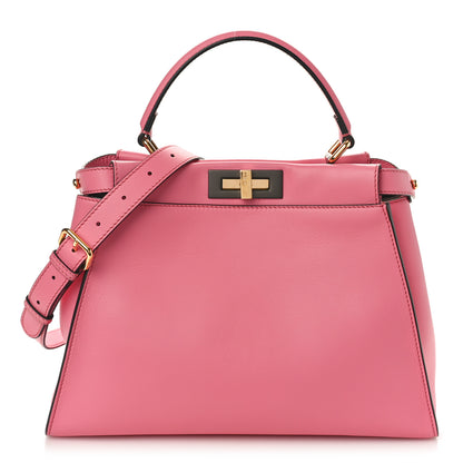 Fendi Vitello Seta Medium Peekaboo Iconic Satchel Pink 1 of 10