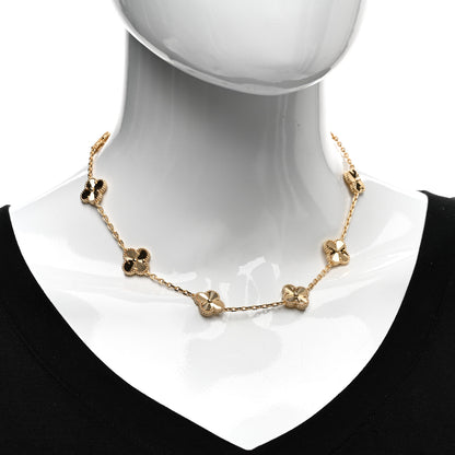 Van Cleef & Arpels 18K Yellow Gold 10 Motifs Guilloche Vintage Alhambra Necklace 2 of 5