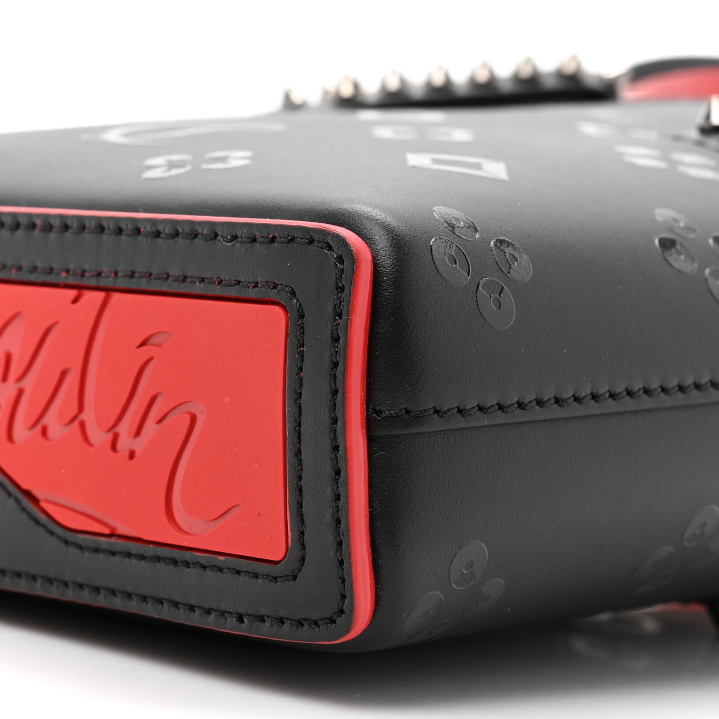 Calfskin Spikes Mini North South Cabata Tote Black