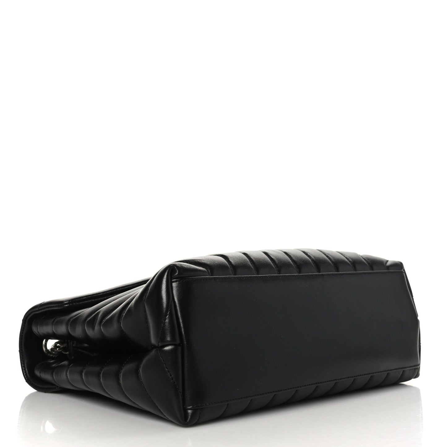 Calfskin Y Quilted Monogram Medium Loulou Chain Satchel Black