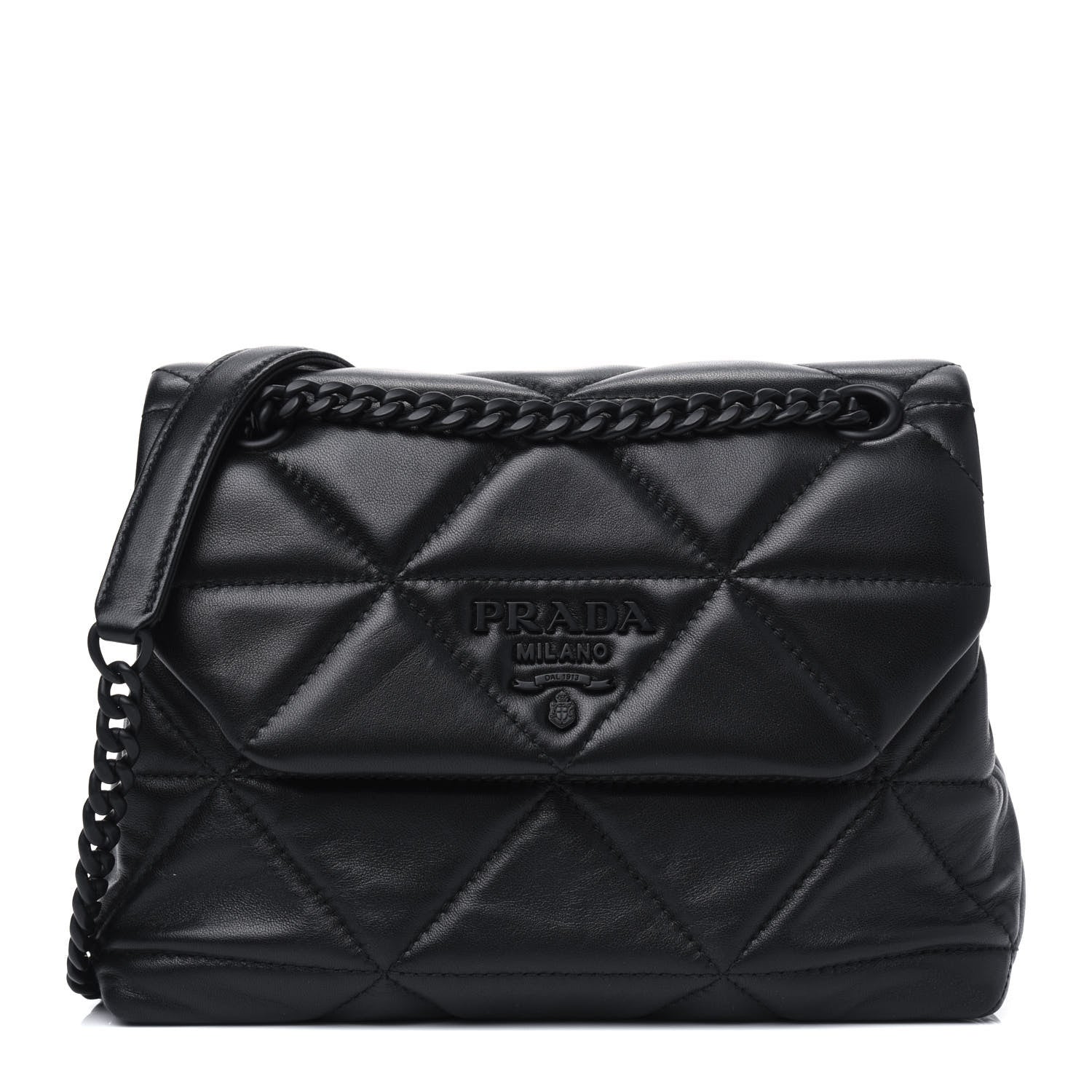 Prada Nappa Triangle Stitched Small Spectrum Bag Black 1 of 5