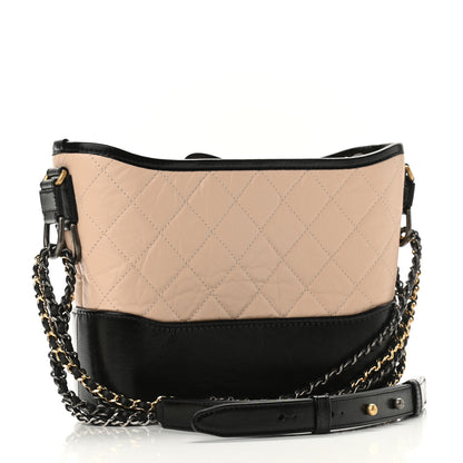 Chanel Aged Calfskin Quilted New Medium Gabrielle Hobo Beige Black 2 of 10