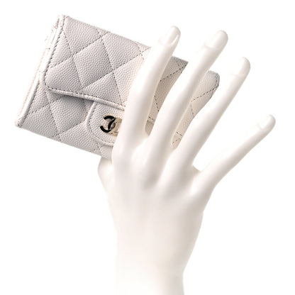 Chanel Caviar Quilted Flap Card Holder Wallet White 2 of 10