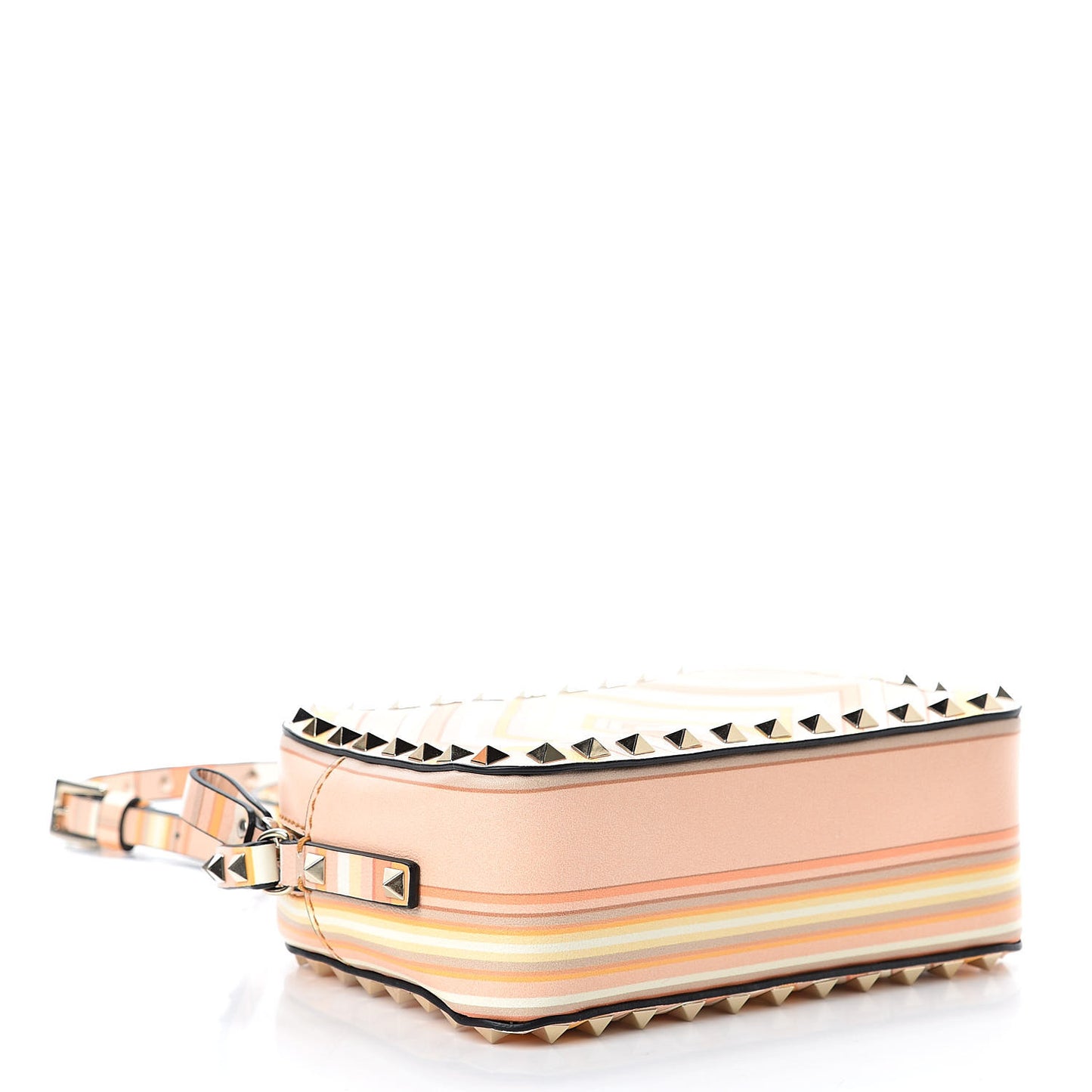 Vitello Native Couture 1975 Rockstud Camera Crossbody Bag Orange Multicolor