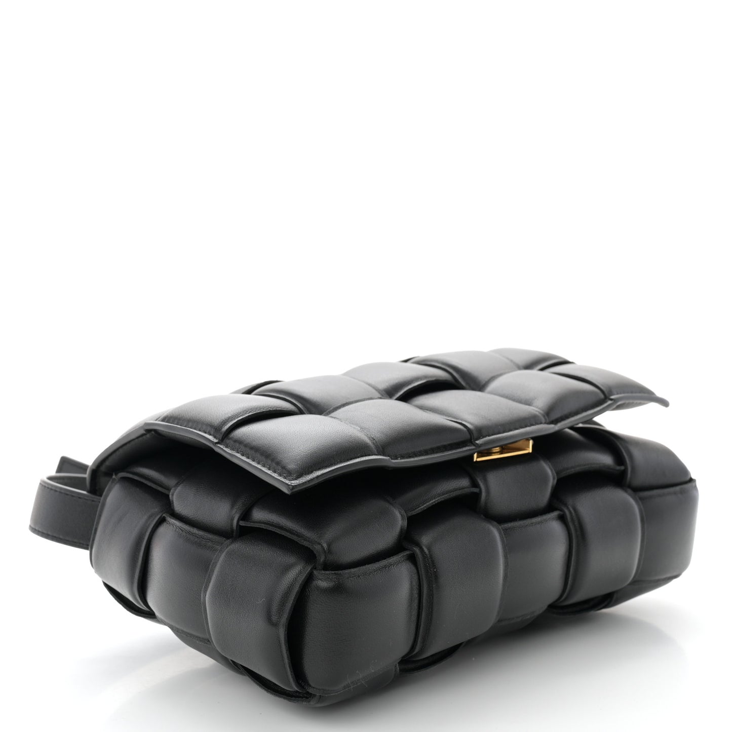 Nappa Maxi Intreccio Padded Cassette Crossbody Bag Black