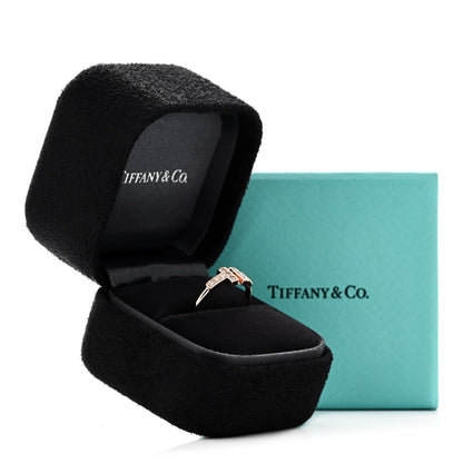 Tiffany 18K Rose Gold Diamond T Wire Ring 50 5.5 5 of 5