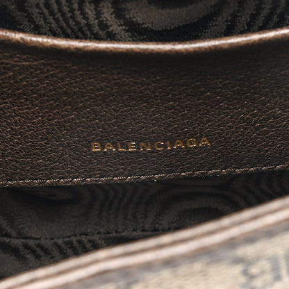 Gucci X BALENCIAGA BB Supreme Monogram Calfskin Web Mini Jackie 1961 Hobo Beige Ebony 6 of 9