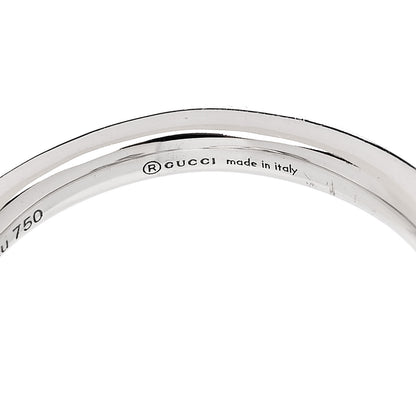 Gucci 18K White Gold Diamond Flora GG Open Ring 49 5 4 of 7