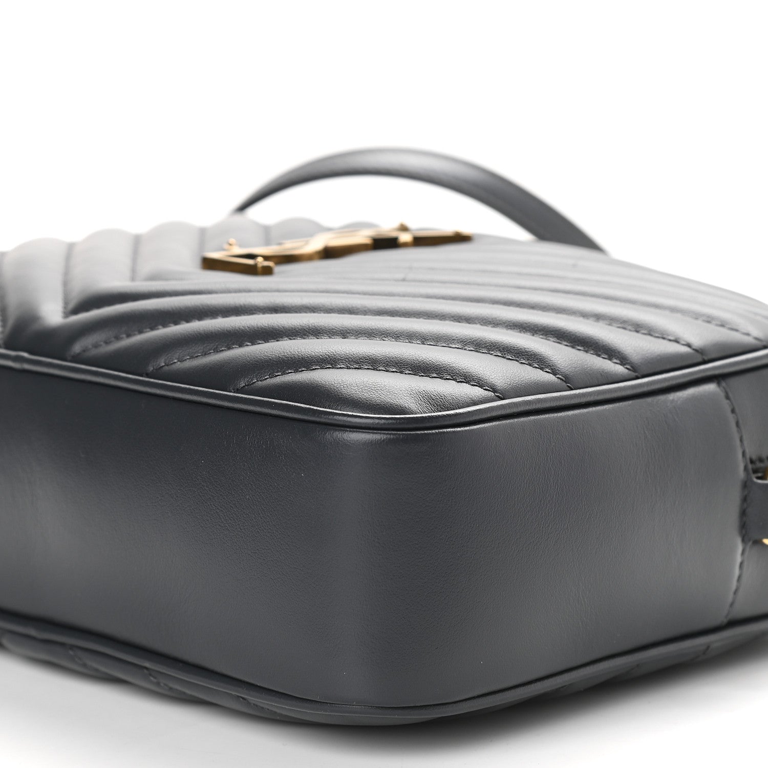 Saint Laurent Calfskin Matelasse Monogram Lou Camera Bag Grey 9 of 10