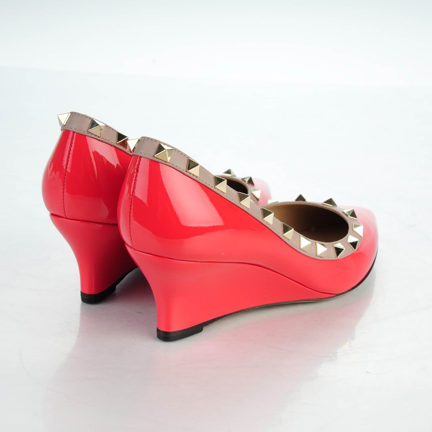 Valentino Garavani Patent Rockstud 70mm Wedges 36.5 Fragola Poudre 4 of 8