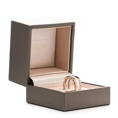 Bulgari 18K Rose Gold White Ceramic B.Zero1 Two-Band Ring 49 4.75 7 of 7
