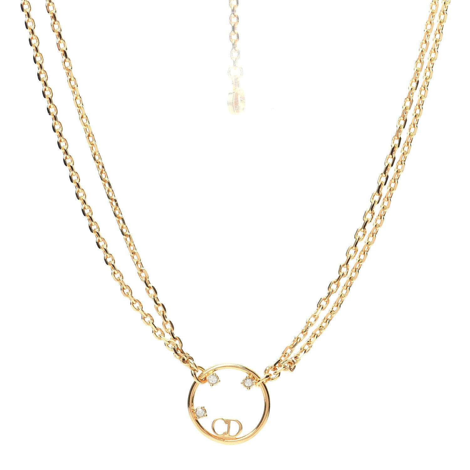Christian Dior Metal Crystal CD Choker Gold 1 of 6