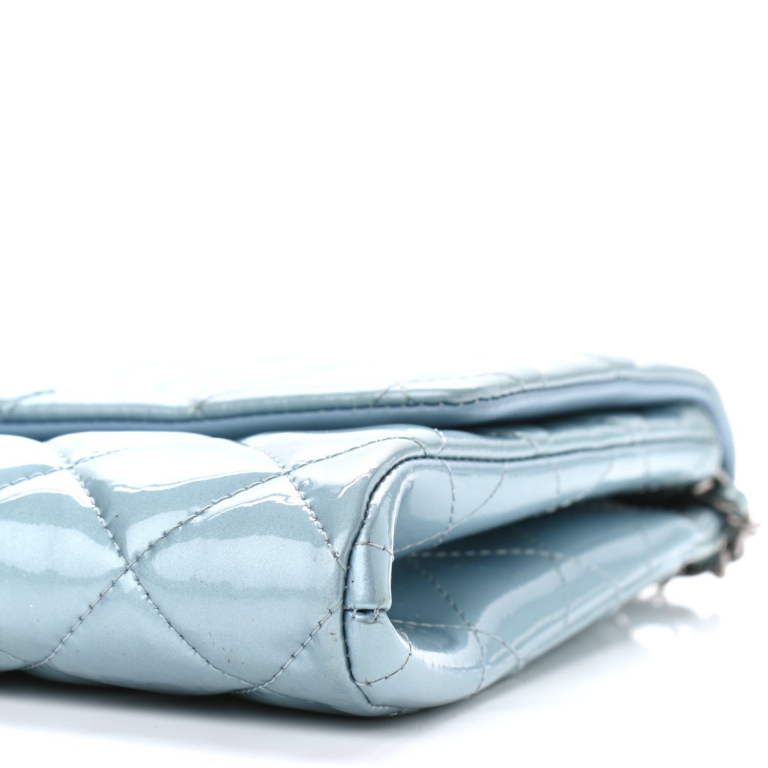 Chanel Patent Quilted Clutch With Chain Flap Blue 10 of 10
