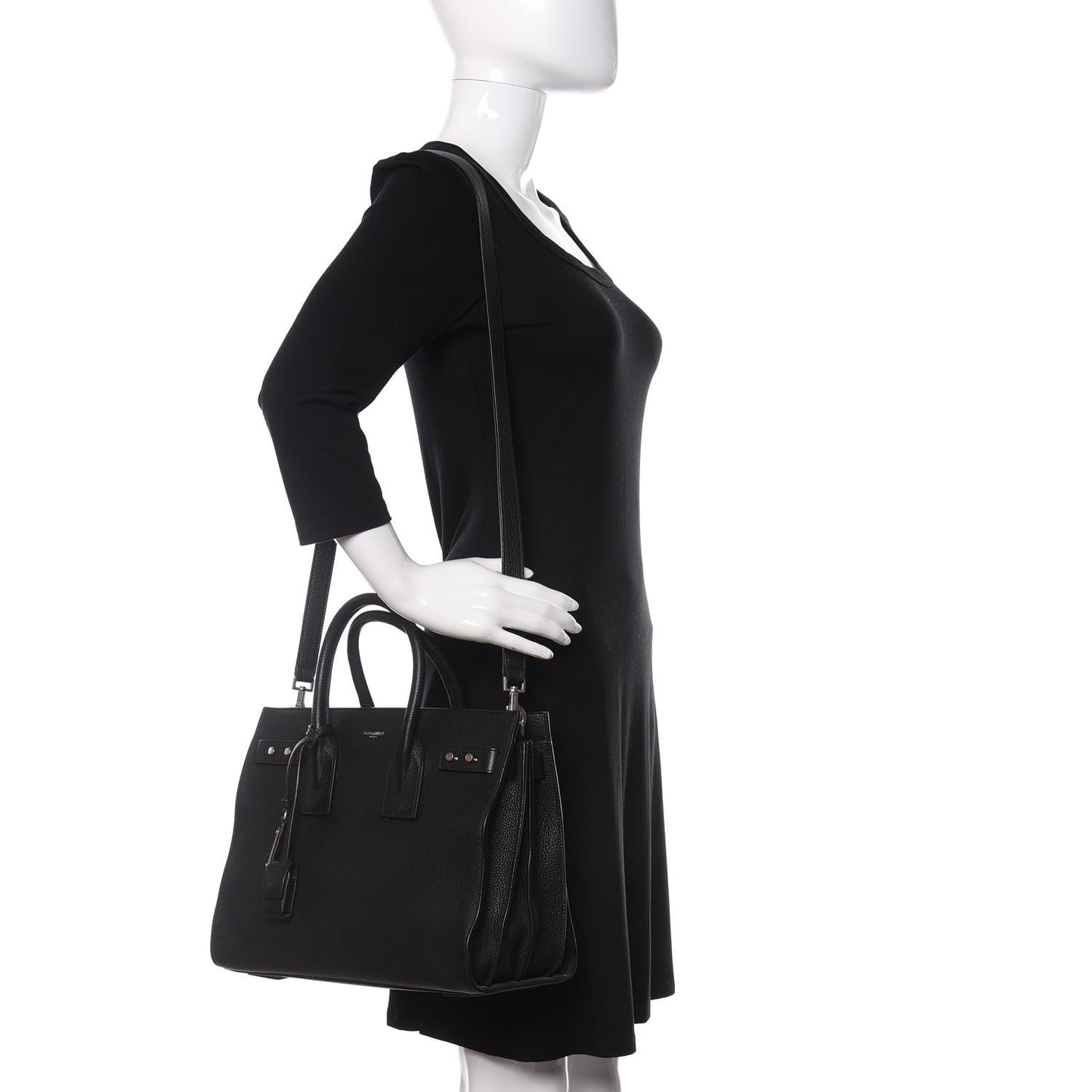 Grained Calfskin Small Supple Sac De Jour Black
