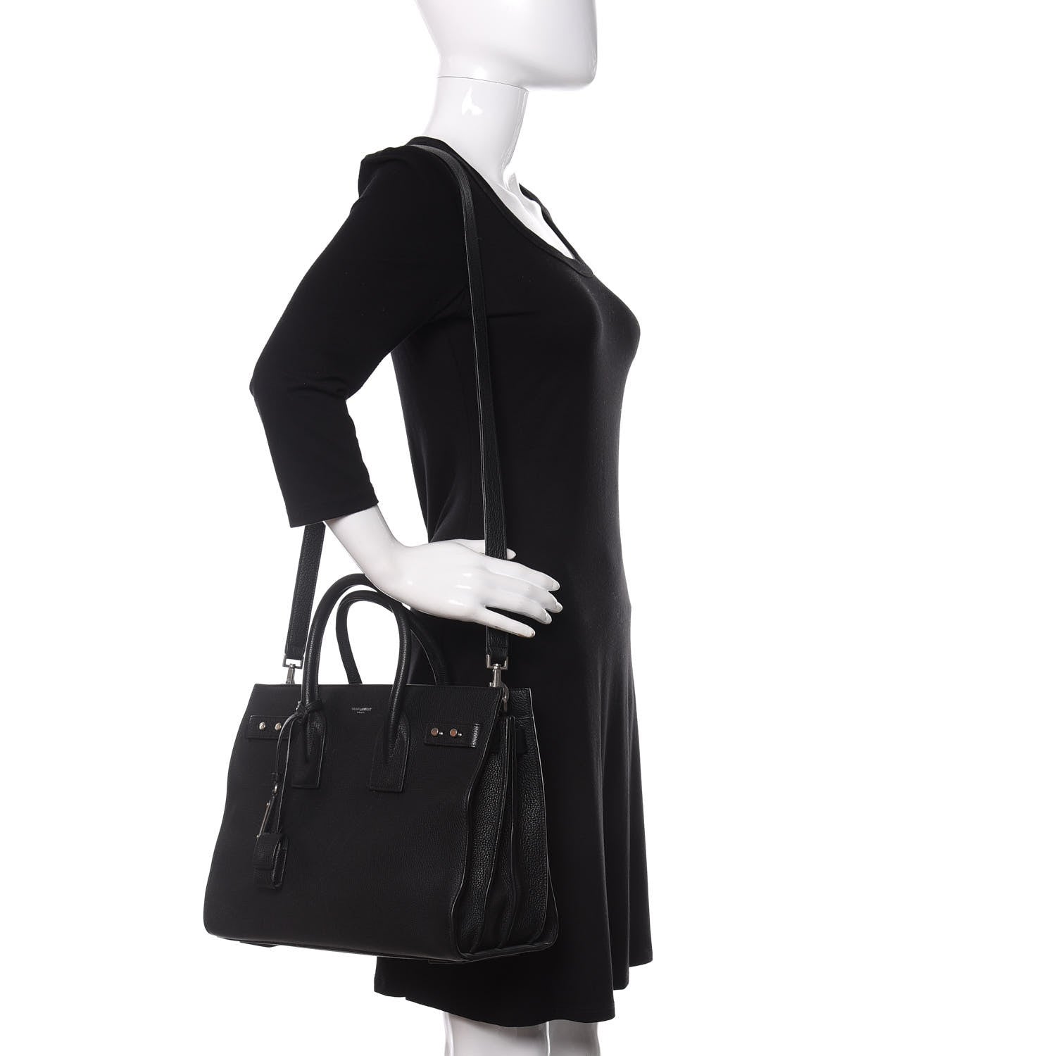 Saint Laurent Grained Calfskin Small Supple Sac De Jour Black 2 of 15