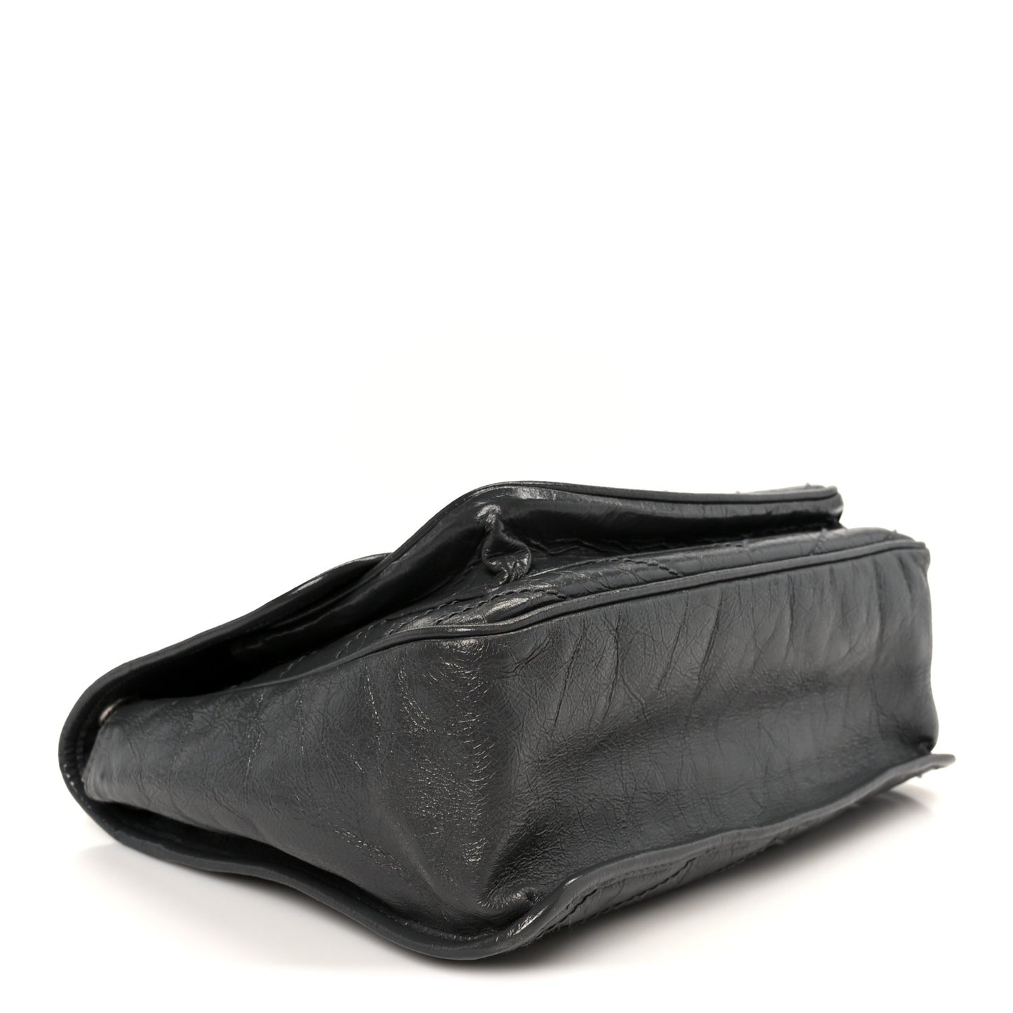 Crinkled Calfskin Matelasse Monogram Medium Niki Chain Satchel Fog