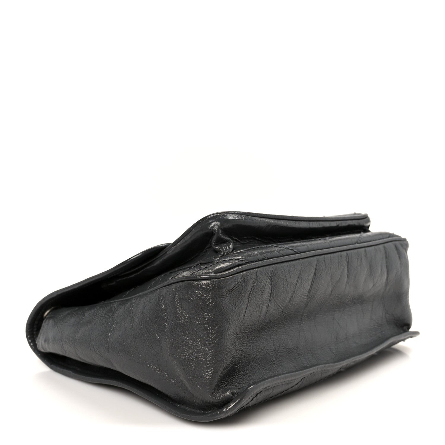 Saint Laurent Crinkled Calfskin Matelasse Monogram Medium Niki Chain Satchel Fog 4 of 11