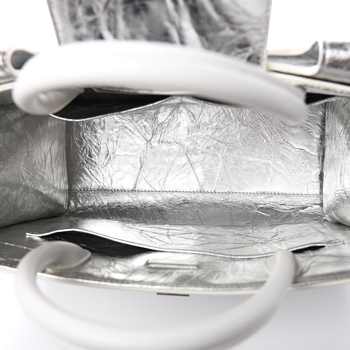 Metallic Calfskin Medium Diorever Flap Silver