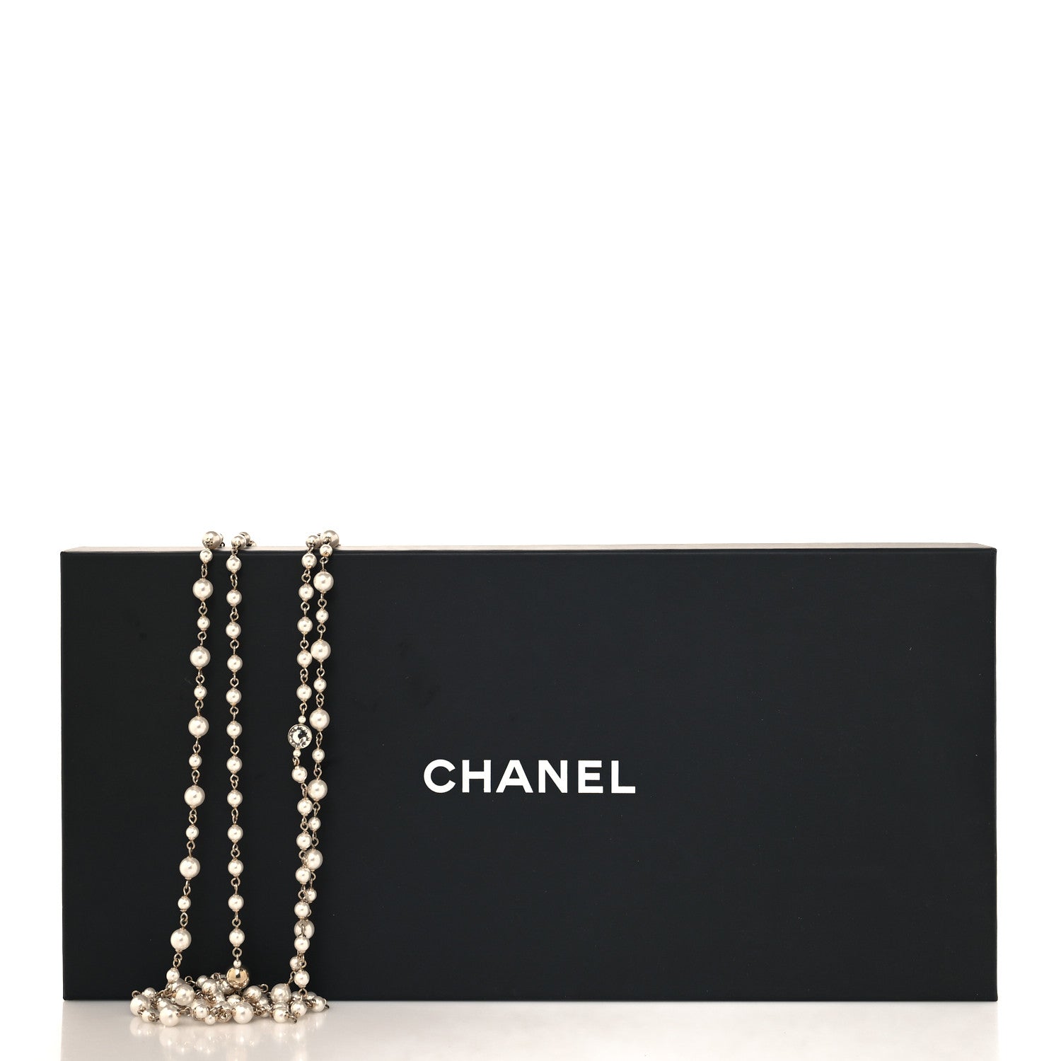 Chanel Crystal Pearl CC Charms Long Necklace Gold 5 of 5