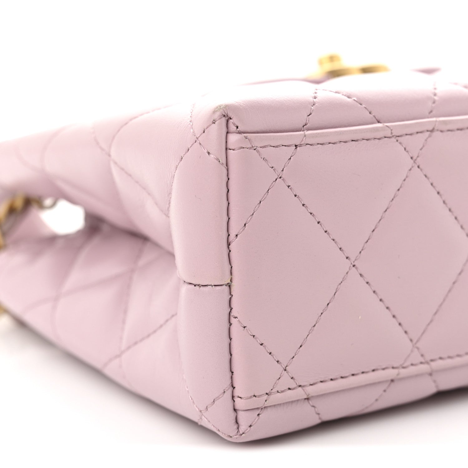 Chanel Shiny Aged Calfskin Quilted Nano Kelly Shopper Light Pink 9 of 10