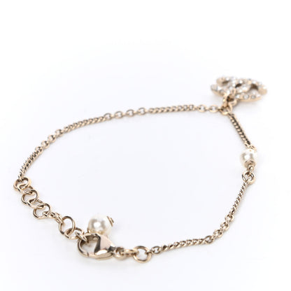 Chanel Pearl Crystal CC Bracelet Gold 3 of 5