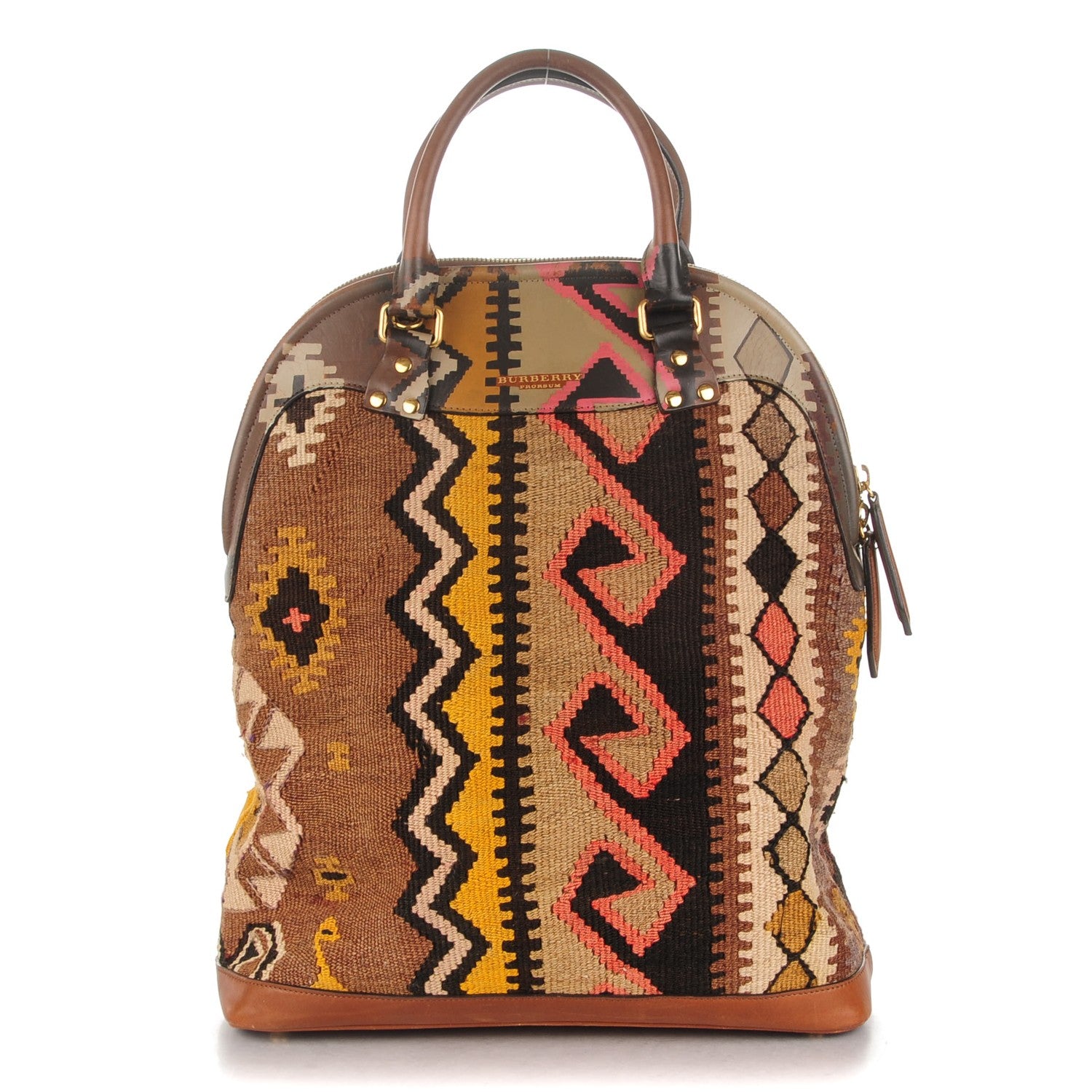 Burberry Prorsum Handpainted Tapestry Bloomsbury Brown Ochre 1 of 10