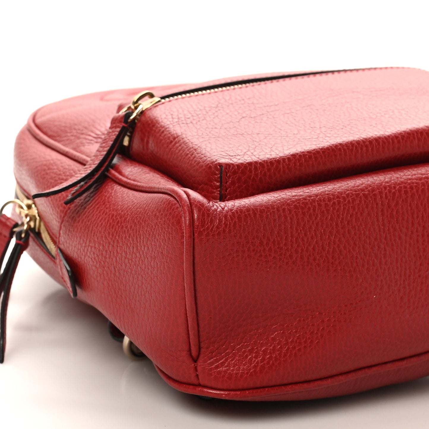 Pebbled Calfskin Soho Chain Backpack Hibiscus Red