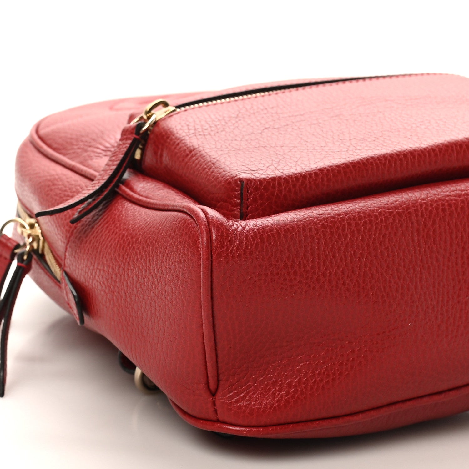 Gucci Pebbled Calfskin Soho Chain Backpack Hibiscus Red 9 of 10