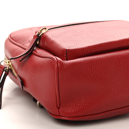 Gucci Pebbled Calfskin Soho Chain Backpack Hibiscus Red 9 of 10